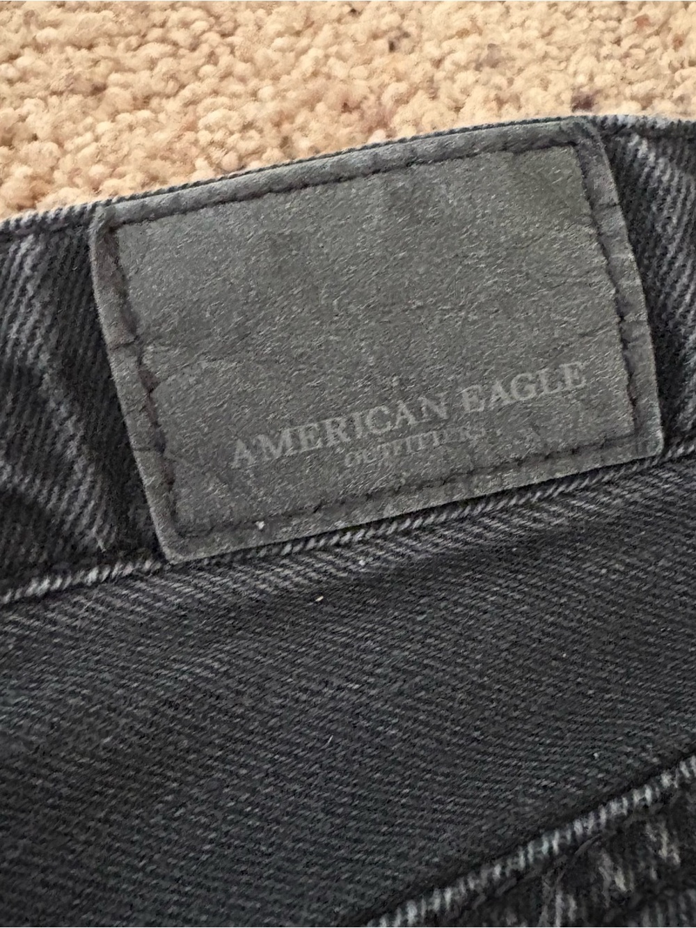 American Outfitters black Denim Mini Skirt Raw Hem women’s 4 - Picture 8 of 8